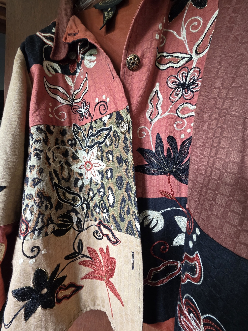 Autumn Patchwork Embroidered Jacket - Picture 5 of 6